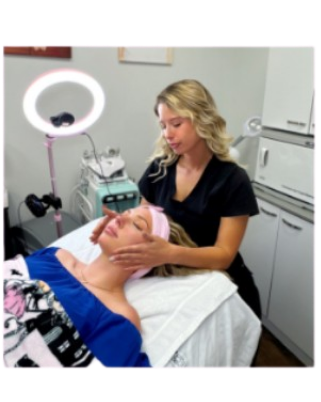 Taylor at her treatment station